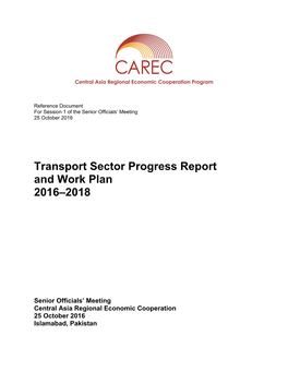 Transport Sector Progress Report and Work Plan 2016–2018