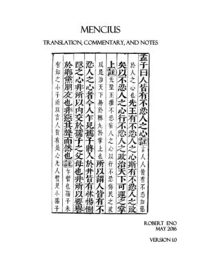 Selections from Mencius, Books I and II: Mencius's Travels Persuading