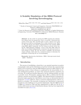 A Scalable Simulation of the BB84 Protocol Involving Eavesdropping