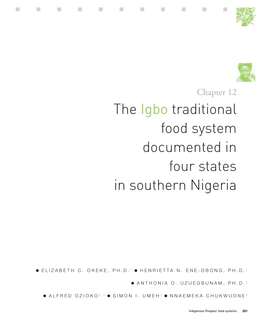 The Igbo Traditional Food System Documented in Four States in Southern Nigeria