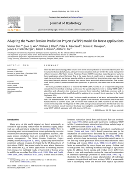 Adapting the Water Erosion Prediction Project (WEPP) Model for Forest Applications