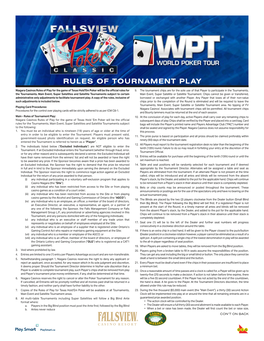 Rules of Tournament Play