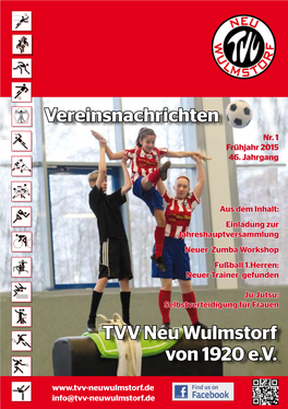 TVV Neu Wulmstorf Von 1920 E.V. Vereinsnachrichten