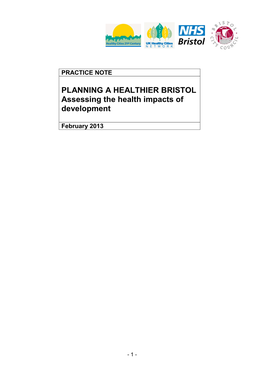 Practice Note: Assessing the Health Impacts of Development