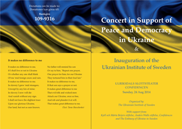 Concert in Support of Peace and Democracy in Ukraine &