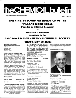 THE NINETY-SECOND PRESENTATION of the WILLARD GIBBS MEDAL (Founded by William A