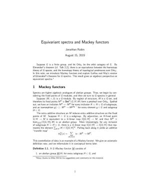 Equivariant Spectra and Mackey Functors