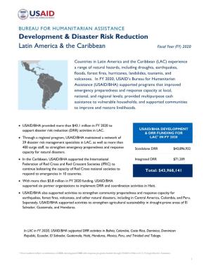 2020 09 30 USAID-BHA Latin America and the Caribbean Development and DRR Fact Sheet