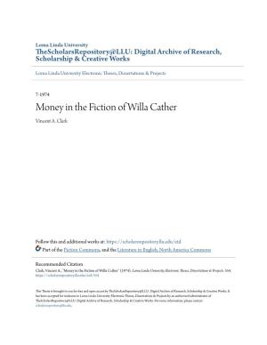 Money in the Fiction of Willa Cather Vincent A