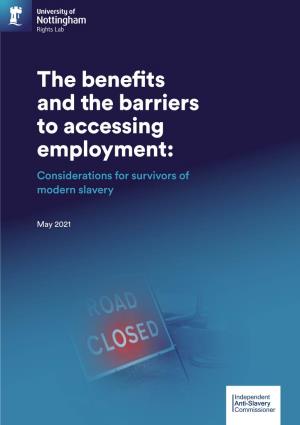 The Benefits and the Barriers to Accessing Employment: Considerations for Survivors of Modern Slavery