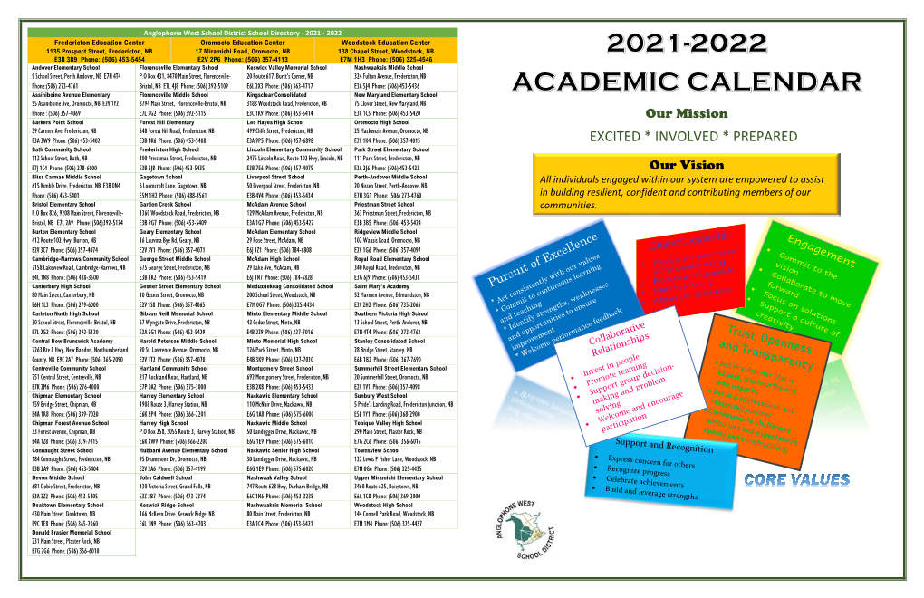 ASD-W Academic School Calendar 2021-2022