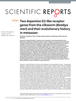 Two Dopamine D2-Like Receptor Genes from the Silkworm