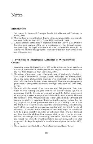 Introduction 1 Problems of Interpretive Authority in Wittgenstein's Corpus