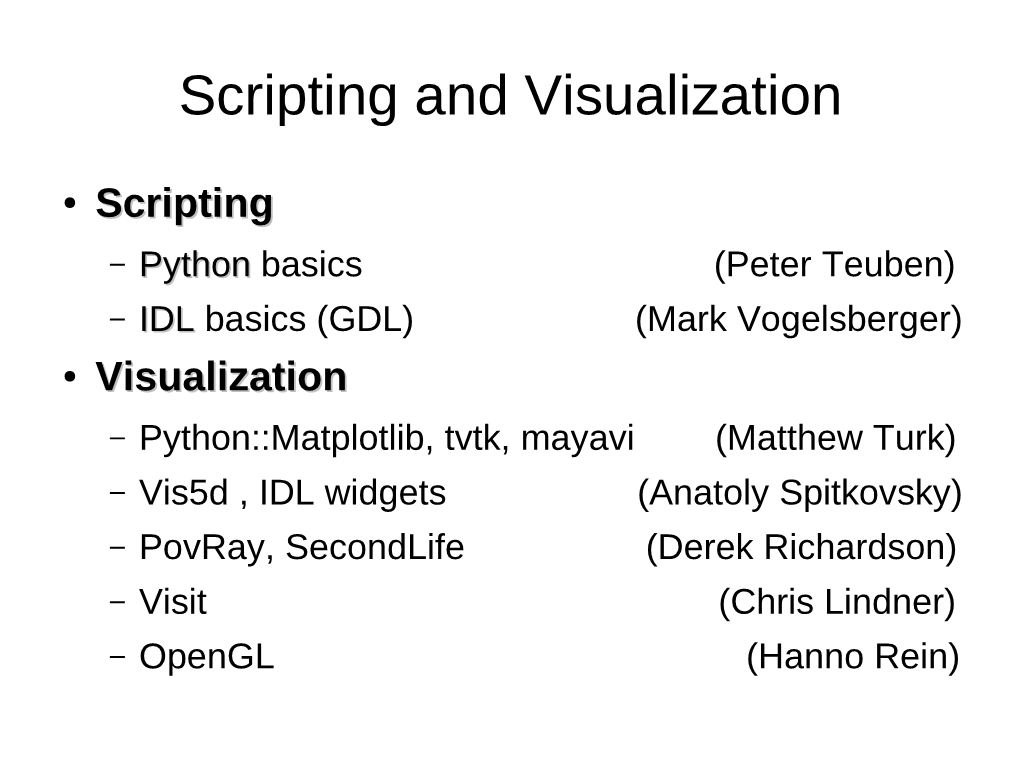 Scripting and Visualization