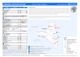 COMOROS: ANJOUAN ISLAND Cyclone Hellen Snapshot (As of 18 April 2014)
