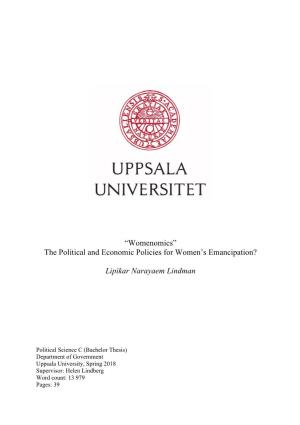 Womenomics” the Political and Economic Policies for Women’S Emancipation?