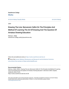 Benvenuto Cellini on the Principles and Method of Learning the Art of Drawing and the Question of Amateur Drawing Education