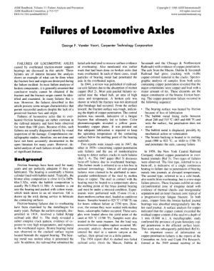 Failures of Locomotive Axles