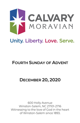 Fourth Sunday of Advent December 20, 2020