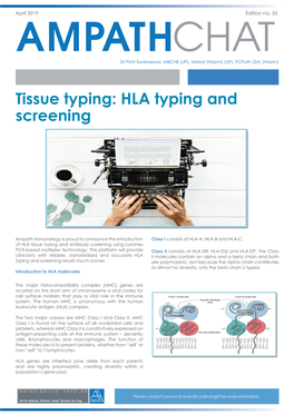 Tissue Typing: HLA Typing and Screening