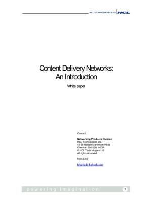 Content Delivery Networks: an Introduction White Paper