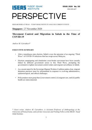 Movement Control and Migration in Sabah in the Time of COVID-19