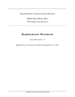 Dual-Mode Locomotive Requirements Document