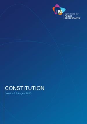 CONSTITUTION Version 2.0 August 2016