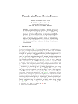 Characterizing Markov Decision Processes