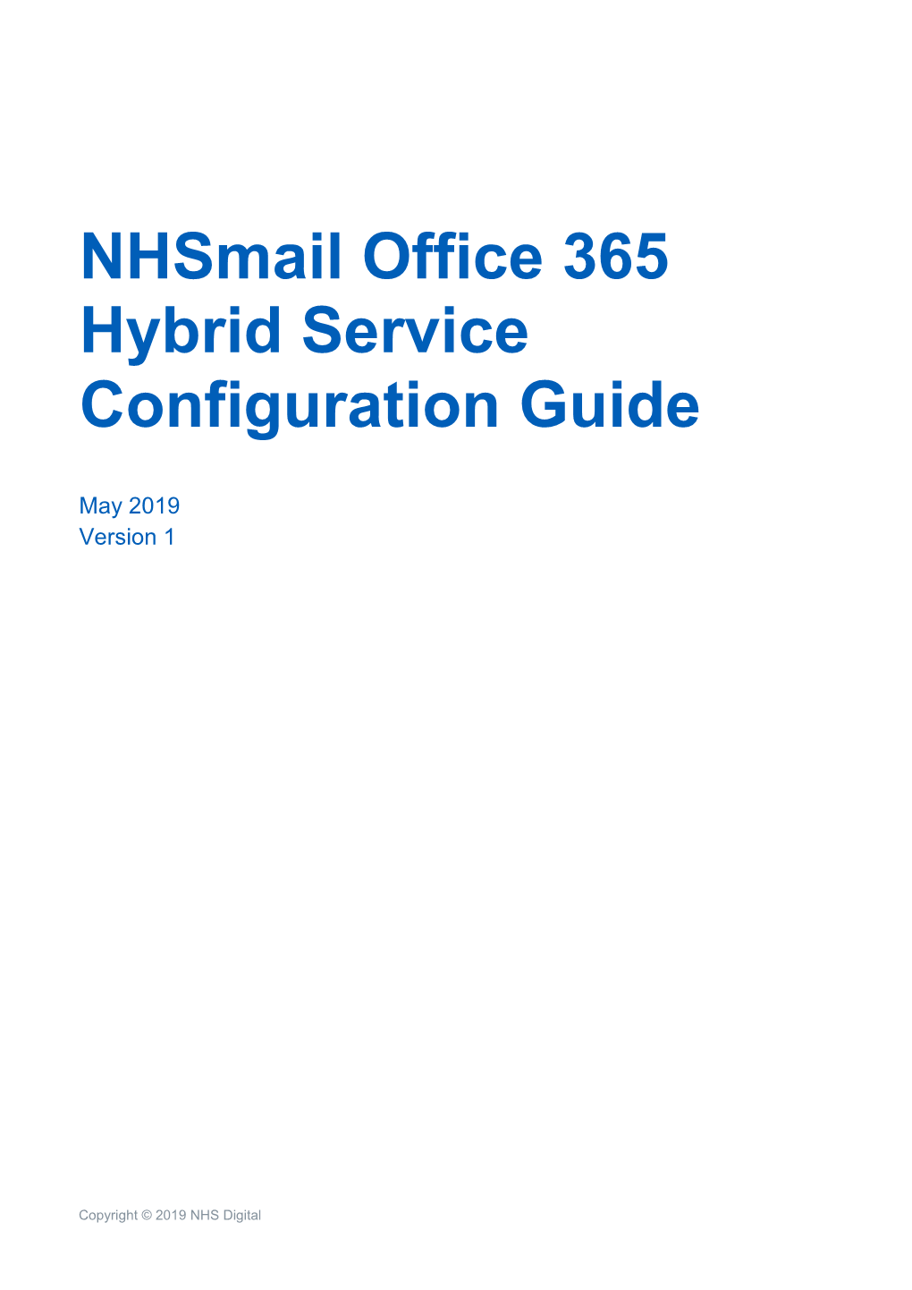 Nhsmail Office 365 Hybrid Service Configuration Guide
