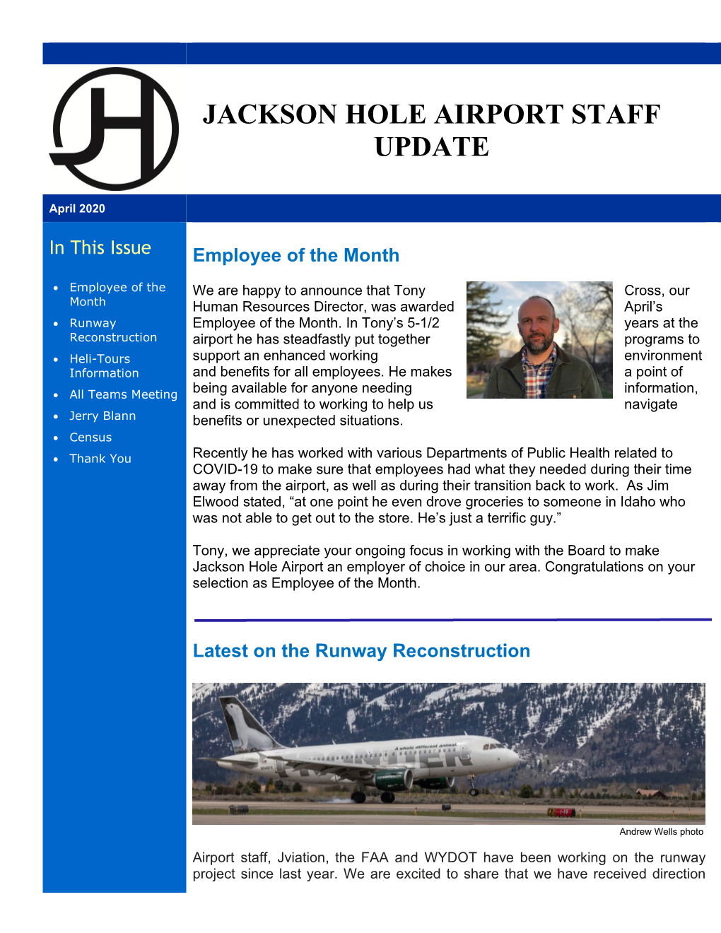 Jackson Hole Airport Staff Update