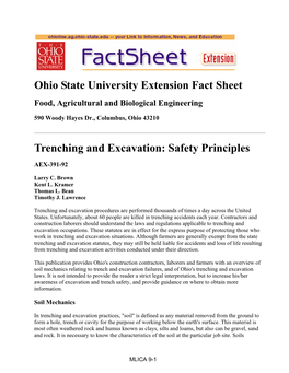 Trenching and Excavation: Safety Principles