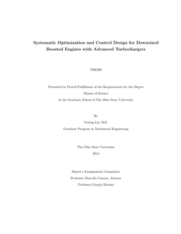 Systematic Optimization and Control Design for Downsized Boosted Engines with Advanced Turbochargers