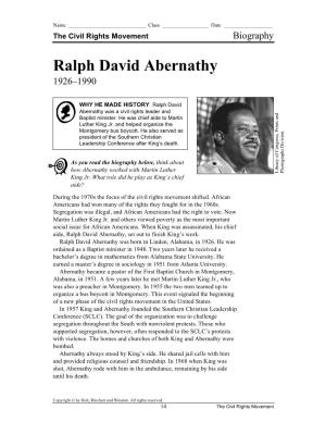 Ralph David Abernathy 1926–1990