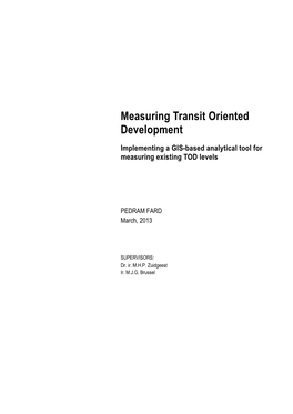Measuring Transit Oriented Development