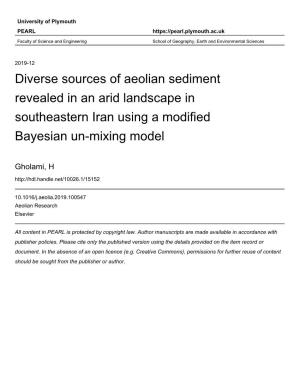 Diverse Sources of Aeolian Sediment Revealed in an Arid Landscape in Southeastern Iran Using a Modified Bayesian Un-Mixing Model
