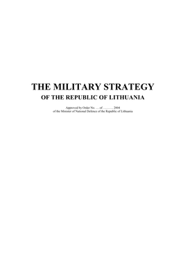 The Military Strategy of the Republic of Lithuania