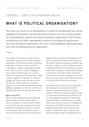 What Is Political Organisation? July 2017