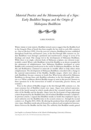 Early Buddhist Stupas and the Origin of Mahayana Buddhism