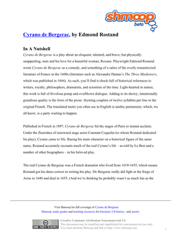 Cyrano De Bergerac, by Edmond Rostand