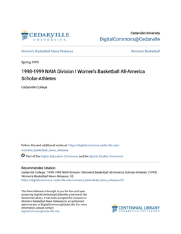 1998-1999 NAIA Division I Women's Basketball All-America Scholar-Athletes