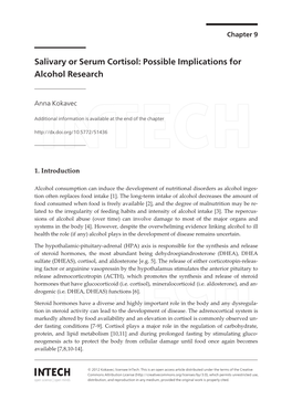 Salivary Or Serum Cortisol: Possible Implications for Alcohol Research