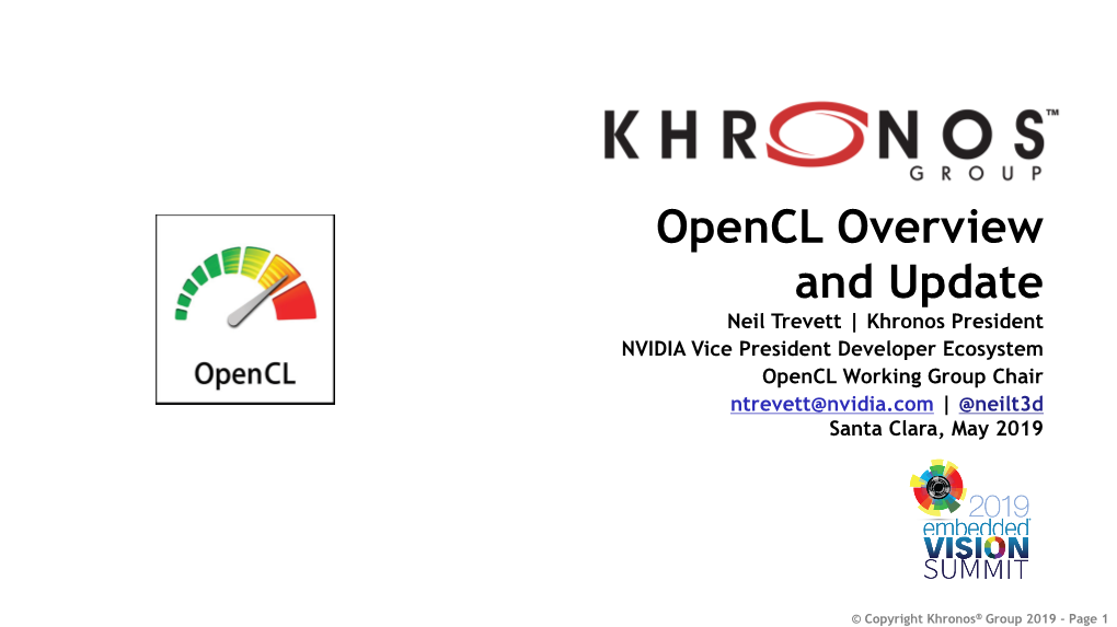 Opencl Overview and Update