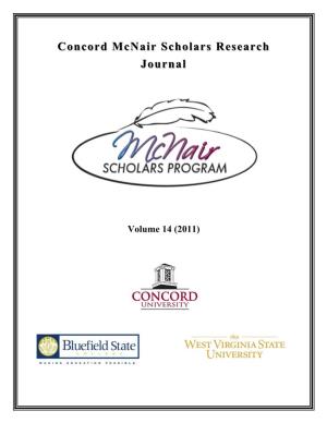 Concord Mcnair Scholars Research Journal