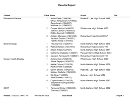 Results Report