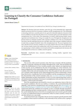 Learning to Classify the Consumer Confidence Indicator (In Portugal)