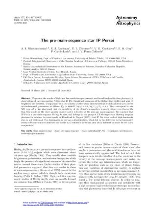 The Pre-Main-Sequence Star IP Persei