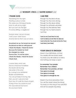 Worship Lyrics /// Easter Sunday