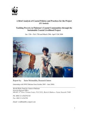 A Brief Analysis of Coastal Policies and Practices for the Project Tackling Poverty in Pakistan's Coastal Communities Through