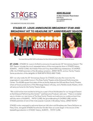 JERSEY BOYS Added to 2021 STAGES St